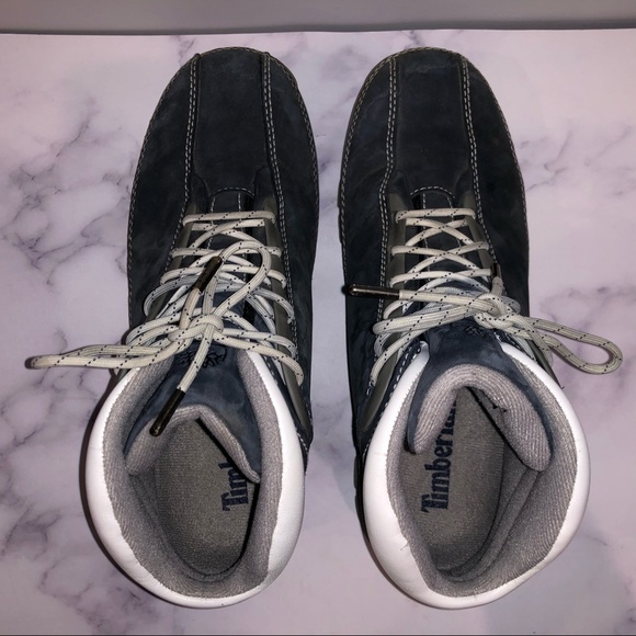 Timberland Euro Dub Navy Gray Nubuck Boots - Picture 4 of 5